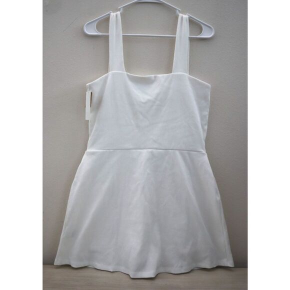 PINK  x Victoria's Secret Women's Sz XL White Ribbed Square Neck Active Dress - Picture 2 of 13